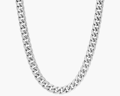 14k white gold cuban chain